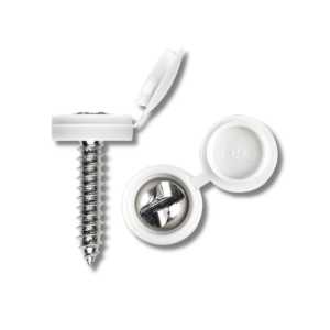 2 White Car Number Plate Screw