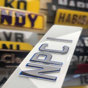 4D Clear NEON BLUE GEL Number Plate