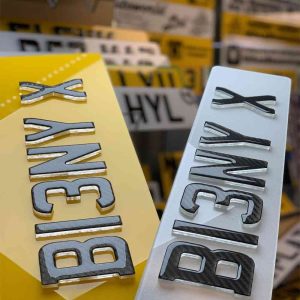 4D Dark Carbon x Double Clear Krystal Number Plate