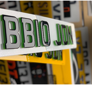 4D GEL WITH DOUBLE SOLID GREEN Number Plate