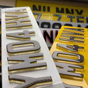 4D Honey Dark Carbon Number Plate