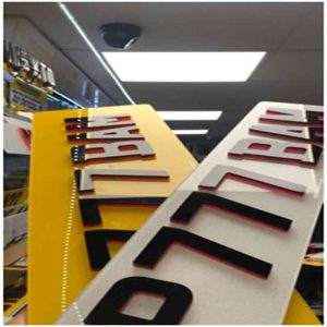 4D LASER CUT BLACK WITH RUBY KRYSTAL Number Plate