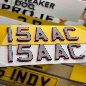 4D Mirror Red Starlight Number Plate