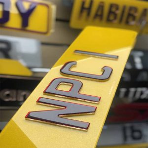 4D Neon Clear Krystal Number Plate