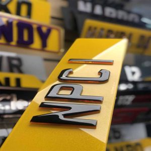 4D Orange Black Gel Number Plate