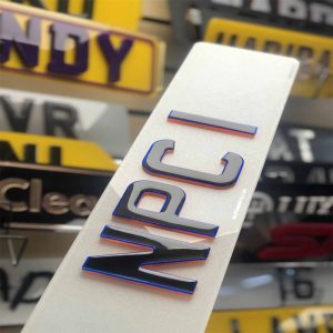 4D Orange Neon Blue Number Plate