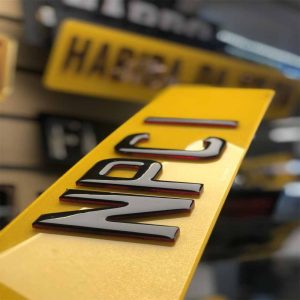 4D Ruby Black Gel Number Plate