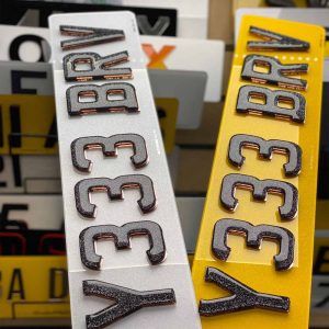 4D Starlight Gel Rose Gold Number Plate