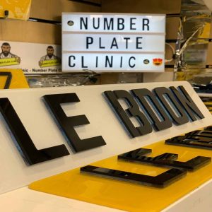 Black 4D with Topaz Krystal Number Plate