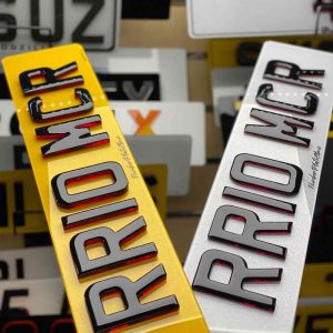 Double Ruby Black Gel Number Plate