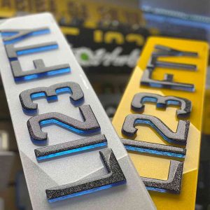 Double Topaz Starlight Gel Number Plate