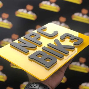 4D SOLID WHITE BIKE PLATE