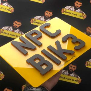 4D Mirror Red Bike Plate