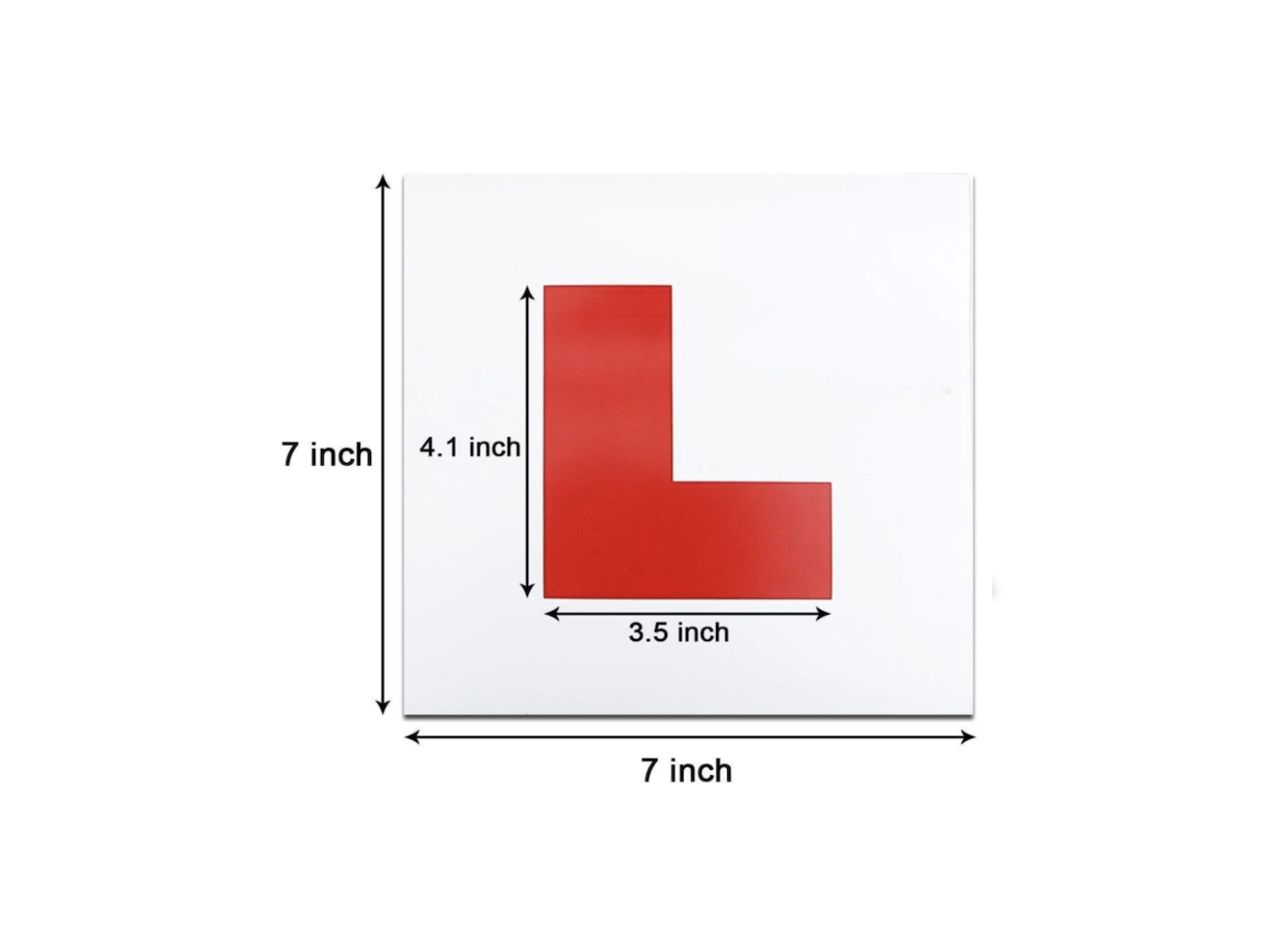 Magnetic Red L-Plate Size