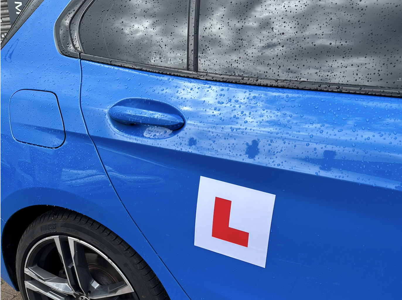 Magnetic Red L-Plate on car