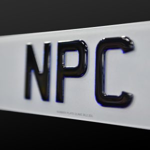 Neon Blue 3D Gel Number Plate