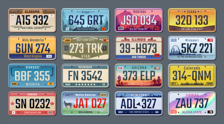Multiple car Personalized Number Plates in one images