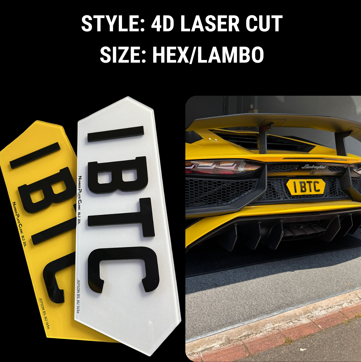 yellow Lamborghini with lamb shaped number plates 1 btc