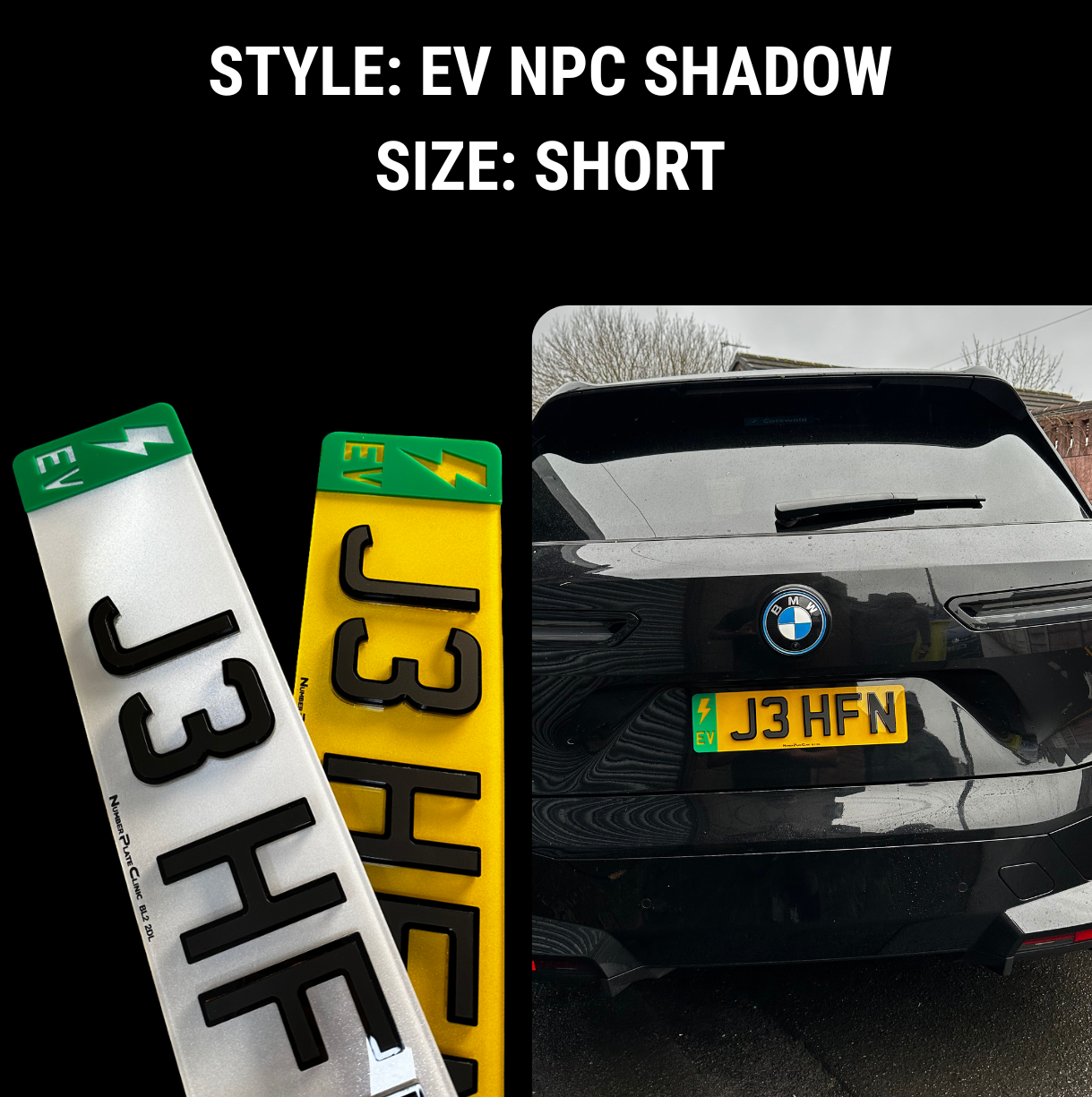 bmw ev and short number plates - j3